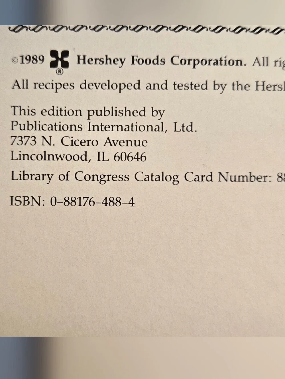 Hershey's Chocolate Cookbook